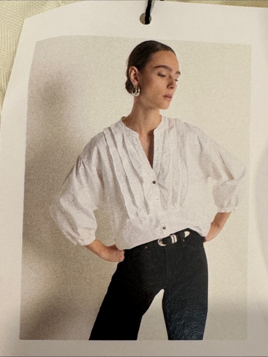 Nation LTD Tops - Nation LTD White Pintuck Popover Blouse